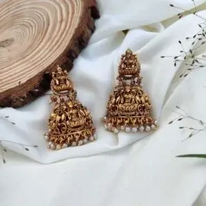 Best Antique One Gram Gold Lakshmi Design Jhumkas.Jwellery Earings in valanchery