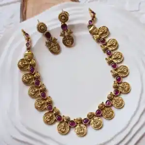 Kasumala Kemp Lakshmi Neckset. Temple Style Necklace Designs